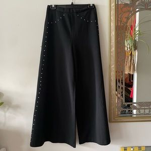 1970s HIGH WAIST ULTRA FLARE GEM STONE-ENCRUSTED PANTS